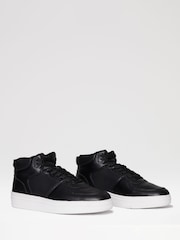 Threadbare Black Sport Panel High Top Trainers - Image 2 of 4
