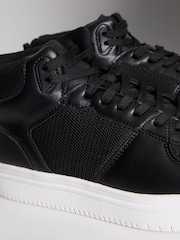 Threadbare Black Sport Panel High Top Trainers - Image 4 of 4