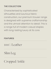 Black Premium Leather Biker Trousers - Image 3 of 10