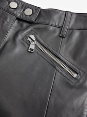 Black Premium Leather Biker Trousers - Image 7 of 10