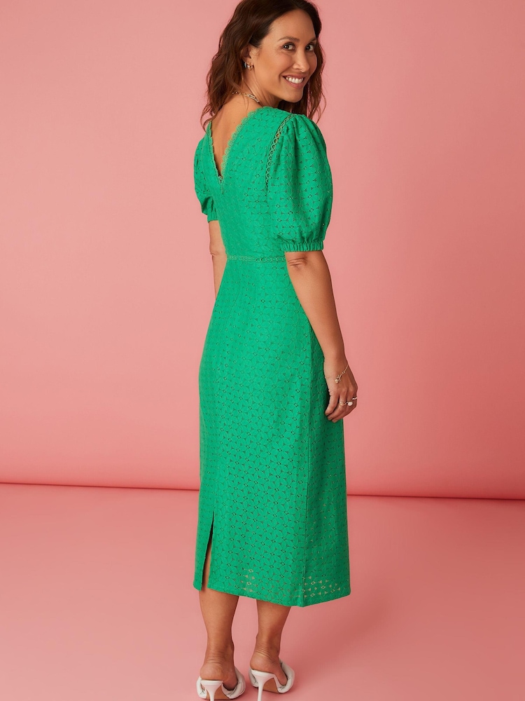 Myleene Klass Green Lace Midi Dress - Image 2 of 2