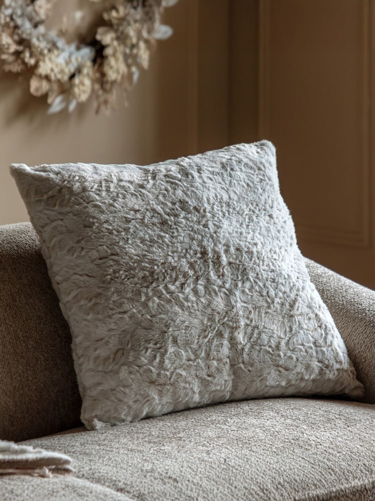 Gallery Home 2 Pack Natural Faux Fur Cushion - Image 1 of 5 Gallery Home 2 Pack Natural Faux Fur Cushion - Image 1 of 5