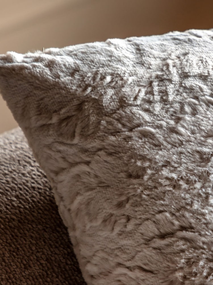 Gallery Home 2 Pack Natural Faux Fur Cushion - Image 2 of 5 Gallery Home 2 Pack Natural Faux Fur Cushion - Image 2 of 5