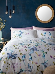 Voyage Aster White Tafuna 100% Cotton Sateen Duvet Cover and Pillowcase Set - Image 1 of 5