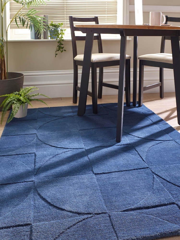 Origins Infinity Blue Penny Carved Rug - Image 1 of 4