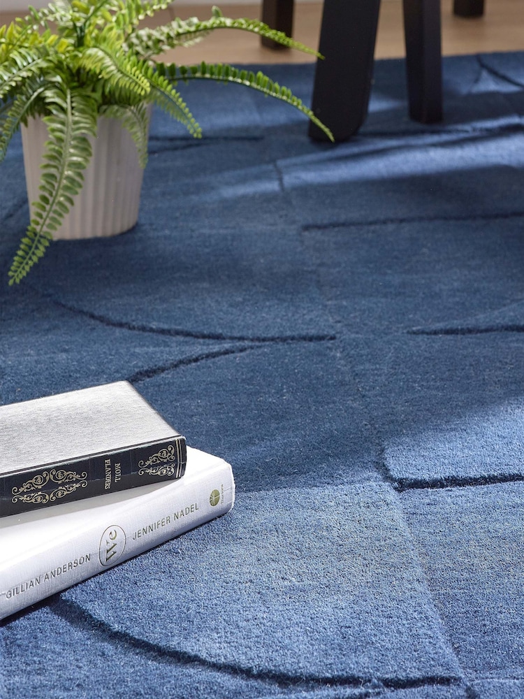 Origins Infinity Blue Penny Carved Rug - Image 2 of 4