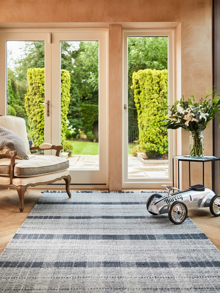 Origins Blue Highland Check Rug - Image 1 of 4