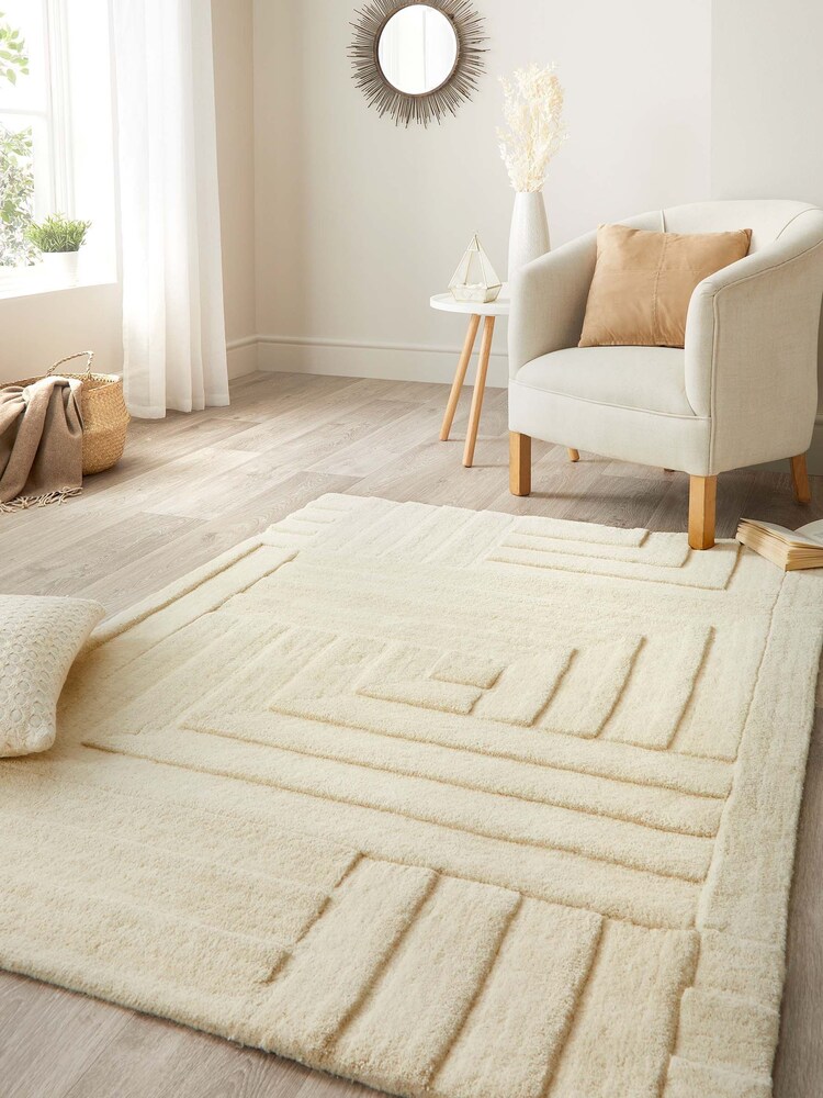 Origin Rugs Cream Maze Rug - Image 1 of 5