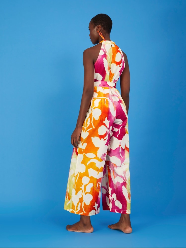 Monsoon Pink Elaxi Abstract Print Jumpsuit - Image 2 of 6 Monsoon Pink Elaxi Abstract Print Jumpsuit - Image 2 of 6