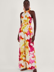 Monsoon Pink Elaxi Abstract Print Jumpsuit - Image 3 of 6