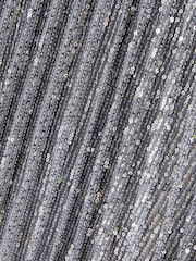 Silver Premium Sequin Pleated Skirt - Image 6 of 6