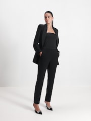 Black Crepe Tailored Slim Trousers - Image 1 of 6