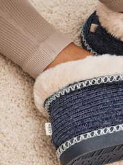 Navy Blue Corduroy Shoot Slippers - Image 2 of 5