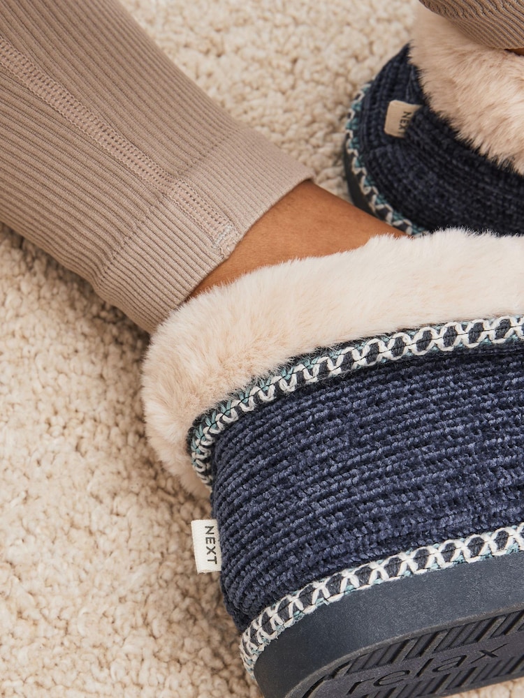 Navy Blue Corduroy Shoot Slippers - Image 2 of 5