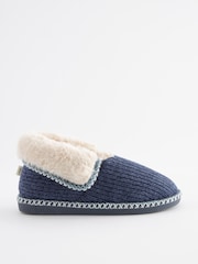 Navy Blue Corduroy Shoot Slippers - Image 4 of 5