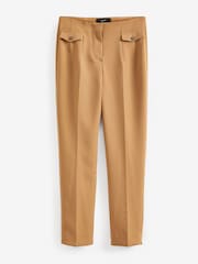 Camel Tailored Button Detail Taper Trousers - Image 6 of 7