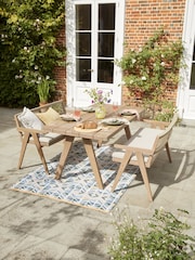 Natural Amalfi Garden 6 Seater Wooden Dining Table and Bench Set - Image 1 of 6