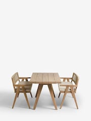 Natural Amalfi Garden 6 Seater Wooden Dining Table and Bench Set - Image 3 of 6
