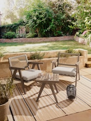 Natural Amalfi Garden Wooden 2 Seater Bistro Table and Chairs Set - Image 1 of 9