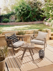 Natural Amalfi Garden Wooden 2 Seater Bistro Table and Chairs Set - Image 2 of 9