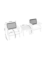 Natural Amalfi Garden Wooden 2 Seater Bistro Table and Chairs Set - Image 4 of 9