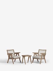 Natural Amalfi Garden Wooden 2 Seater Bistro Table and Chairs Set - Image 6 of 9