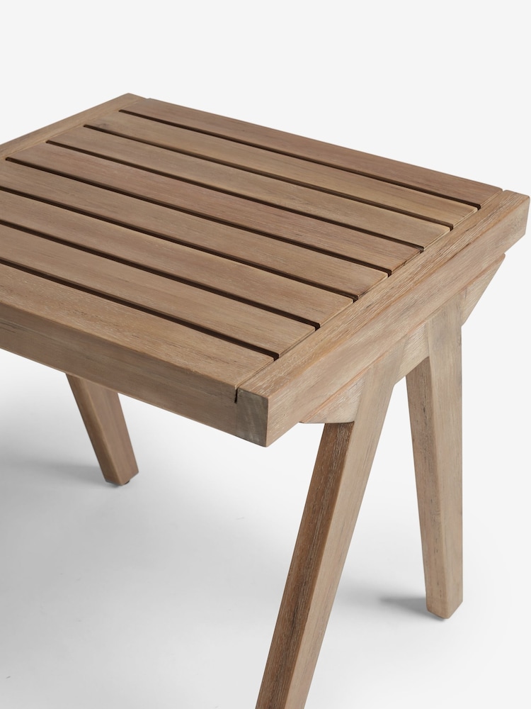 Natural Amalfi Garden Wooden 2 Seater Bistro Table and Chairs Set - Image 9 of 9