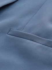 Blue Relaxed Ruched Sleeve Blazer - Image 6 of 6