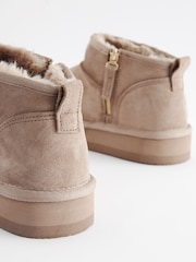 Pink Shower Resistant Faux Fur Lined Suede Ankle Boots - Image 11 of 11