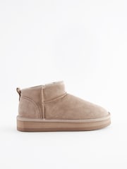Pink Shower Resistant Faux Fur Lined Suede Ankle Boots - Image 8 of 11