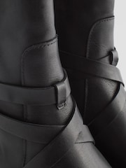 Black Signature Leather Strap Detail Ankle Boots - Image 10 of 10