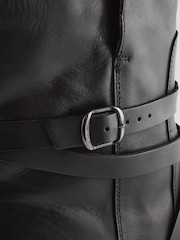 Black Signature Leather Strap Detail Ankle Boots - Image 9 of 10