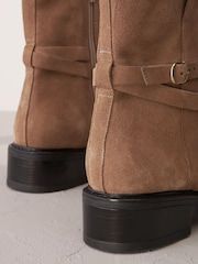 Tan Brown Signature Leather Strap Detail Ankle Boots - Image 5 of 6