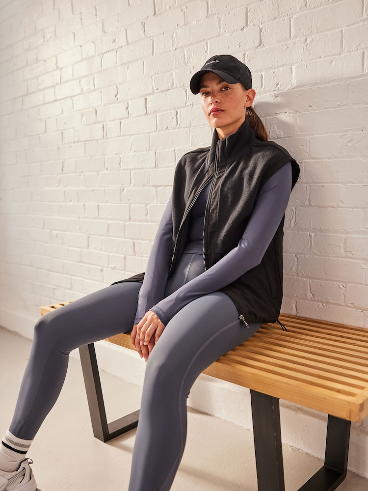 Black Next Elements Outdoor Woven Mix Embossed Gilet - Image 3 of 9