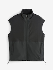 Black Next Elements Outdoor Woven Mix Embossed Gilet - Image 6 of 9