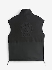 Black Next Elements Outdoor Woven Mix Embossed Gilet - Image 7 of 9