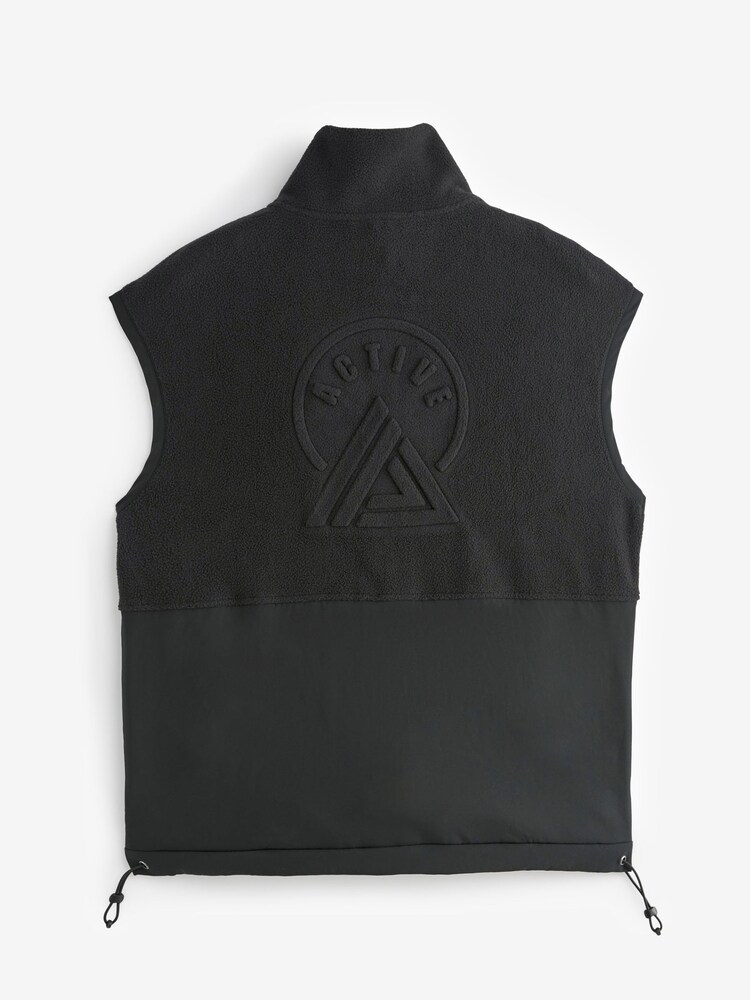 Black Next Elements Outdoor Woven Mix Embossed Gilet - Image 7 of 9