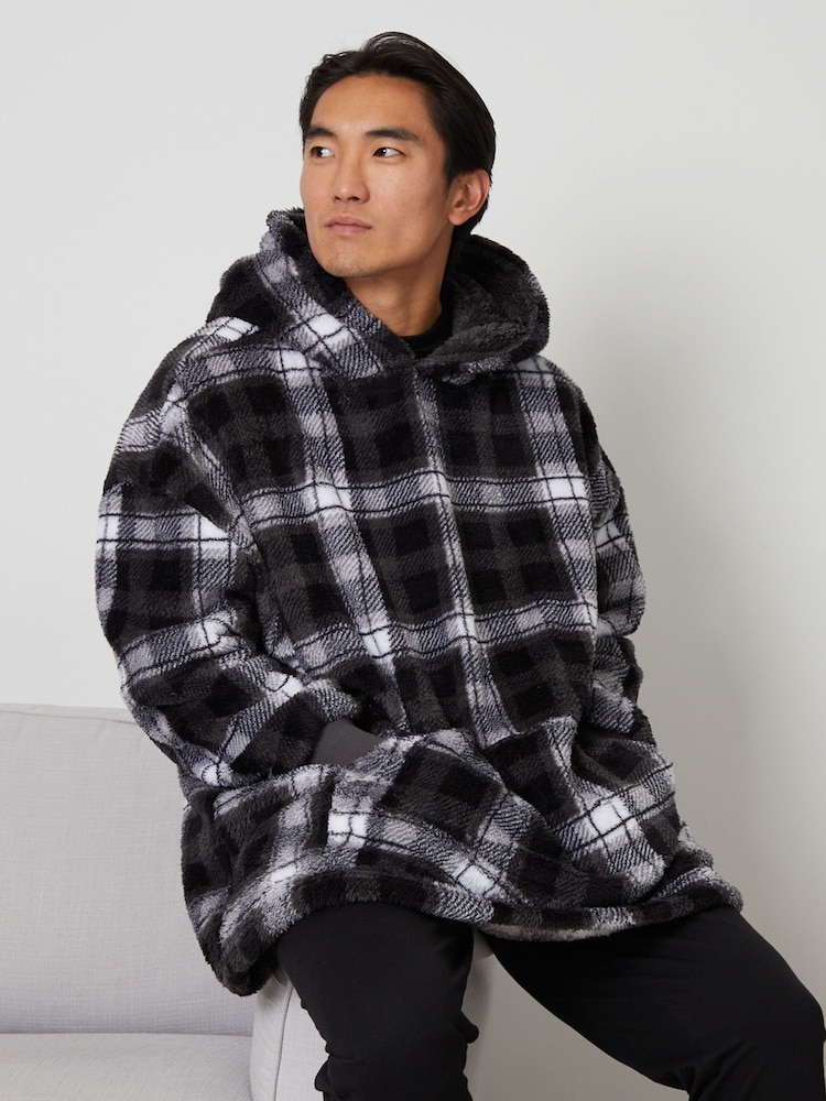 Threadbare Grey Borg Oversized Loungewear Hoodie - Image 1 of 4
