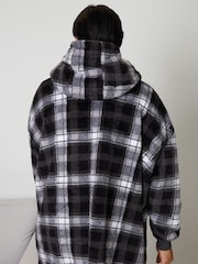 Threadbare Grey Borg Oversized Loungewear Hoodie - Image 2 of 4