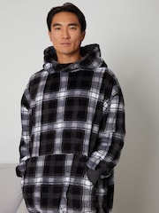 Threadbare Grey Borg Oversized Loungewear Hoodie - Image 3 of 4