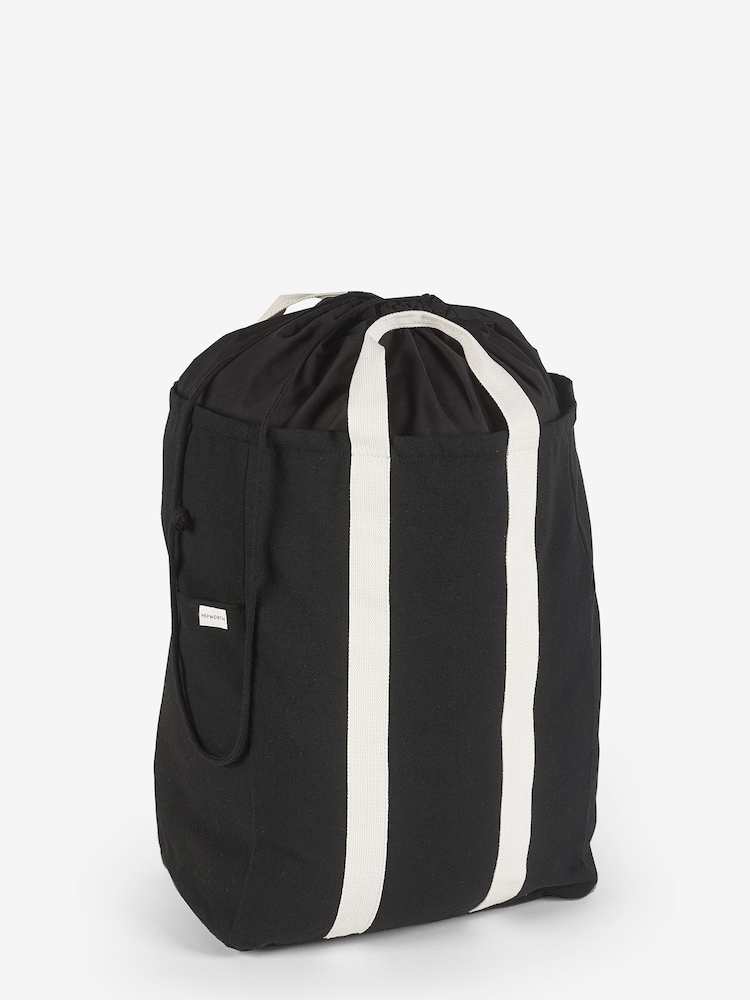 Black Monochrome Pocket Laundry Basket - Image 6 of 6