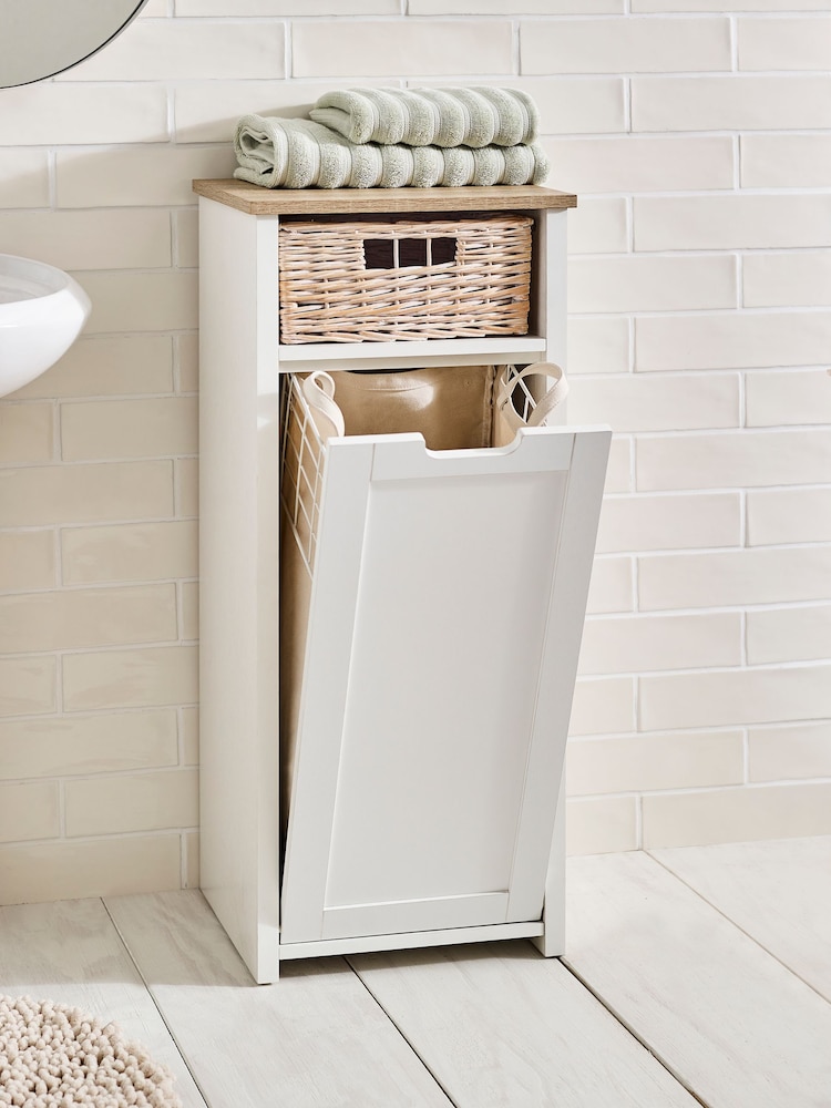 White Malvern Chalk Laundry Basket - Image 2 of 11