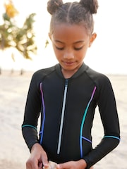 Black/Pink Ombre Long Sleeved Swimsuit (3-16yrs) - Image 4 of 7