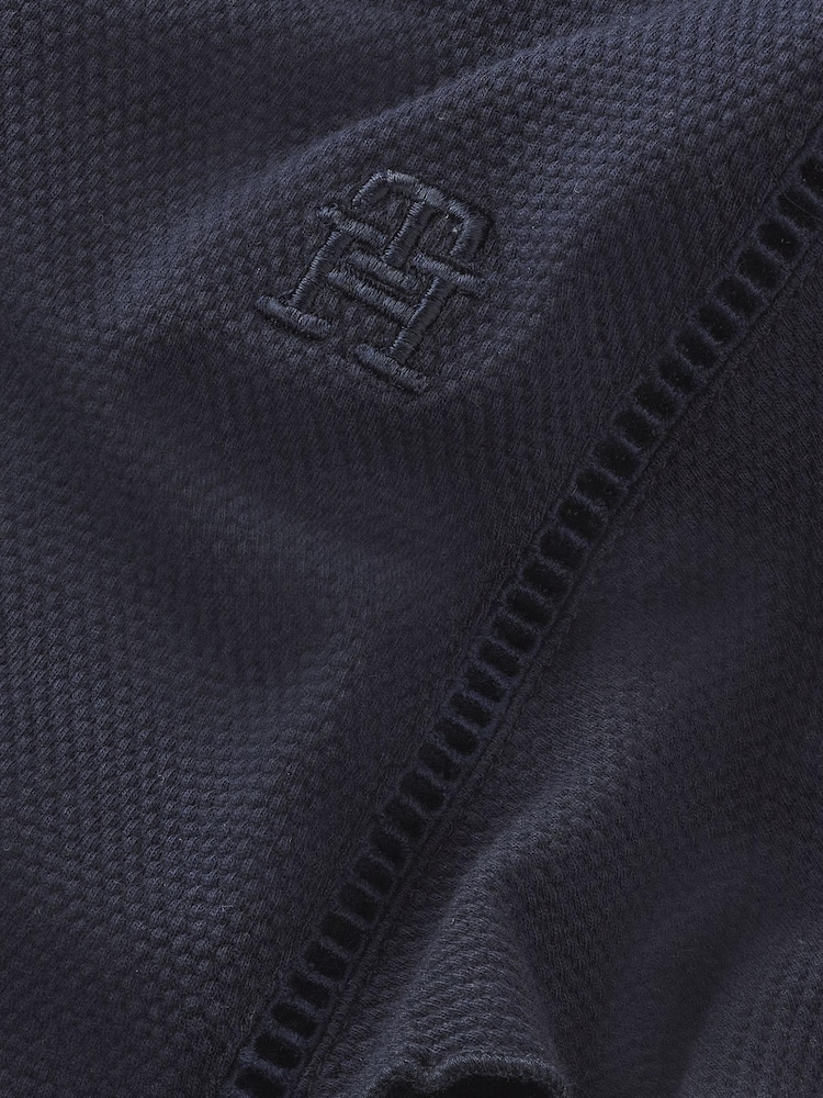 Tommy Hilfiger Kleid mit Flatterärmeln und Monogramm. Blau - Bild 3 von 3