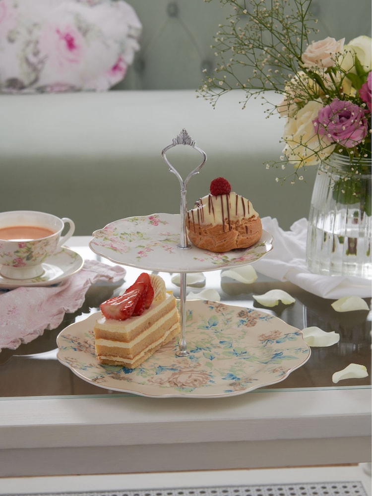 Shabby Chic by Rachel Ashwell® Blue Floral Cake Stand Fine China - Image 1 of 4