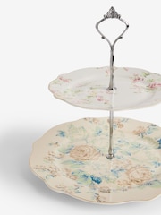 Shabby Chic by Rachel Ashwell® Blue Floral Cake Stand Fine China - Image 4 of 4