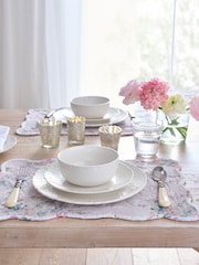Shabby Chic by Rachel Ashwell® 12 Pack White Lace Embossed Fine China Dinner Set - Image 1 of 6