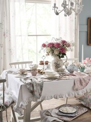 Shabby Chic by Rachel Ashwell® 12 Pack White Lace Embossed Fine China Dinner Set - Image 4 of 6