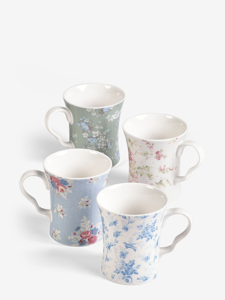 Shabby Chic by Rachel Ashwell® Multi Floral Fine China Set of 4 Mugs - Image 4 of 4