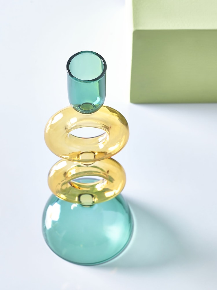 Novogratz Green/Yellow Donut Taper Candle Holder - Image 6 of 6